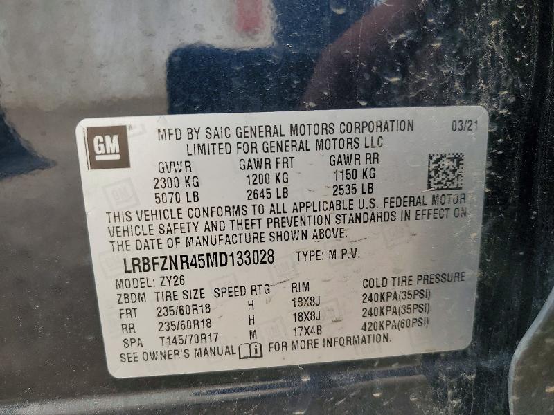 Aukcja sprzedaży 2021 Buick Envision, vin: LRBFZNR45MD133028, numer aukcji: 61195026