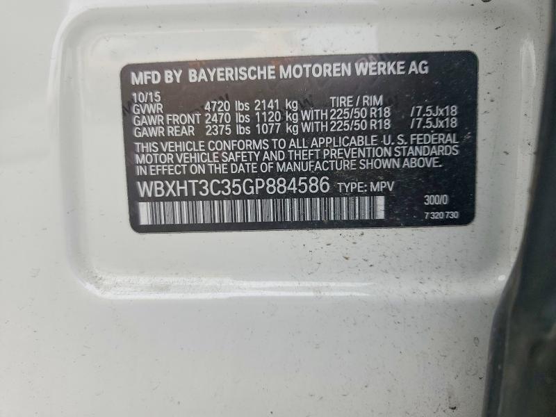 Продаж на аукціоні авто 2016 Bmw X1, vin: WBXHT3C35GP884586, номер лоту: 61934976