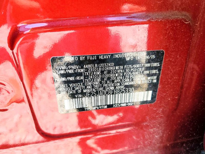 Продажа на аукционе авто 2015 Subaru Forester, vin: JF2SJADC8FH825330, номер лота: 60825726