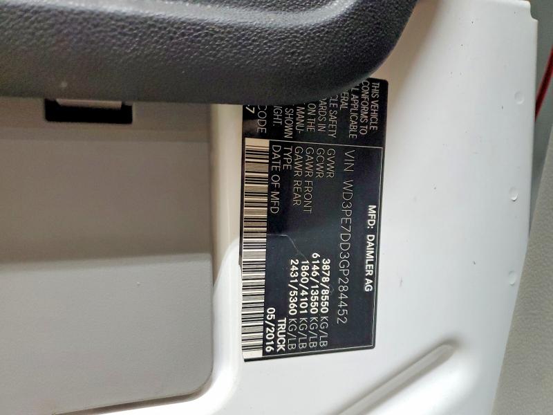 Продаж на аукціоні авто 2016 Mercedes-benz Sprinter, vin: WD3PE7DD3GP284452, номер лоту: 60669396