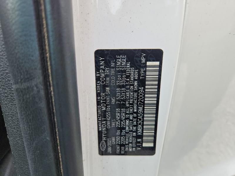 2021 Hyundai Kona მანქანა იყიდება აუქციონზე, vin: KM8K3CA59MU720094, აუქციონის ნომერი: 62686586