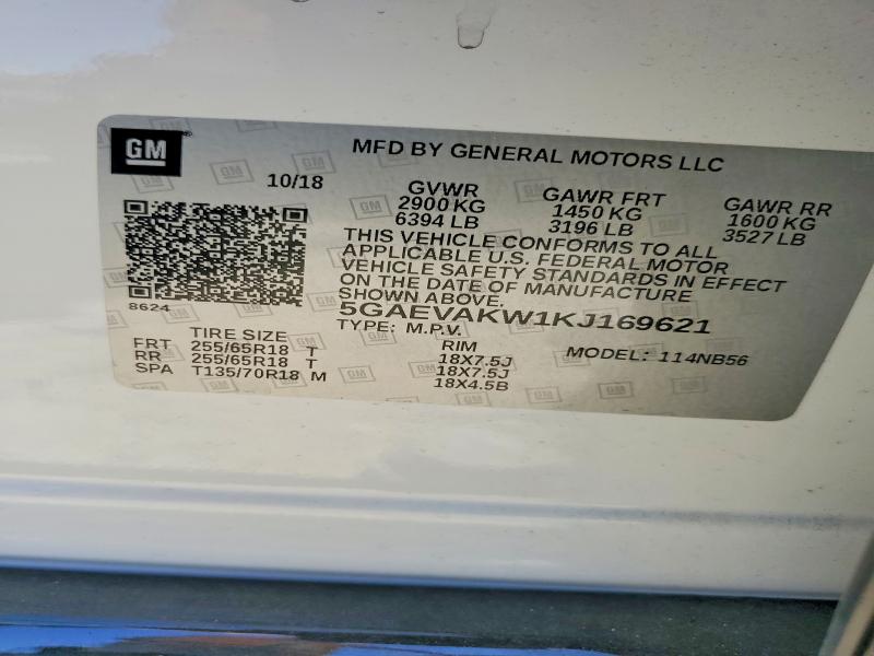 Продажа на аукционе авто 2019 Buick Enclave, vin: 5GAEVAKW1KJ169621, номер лота: 60222156
