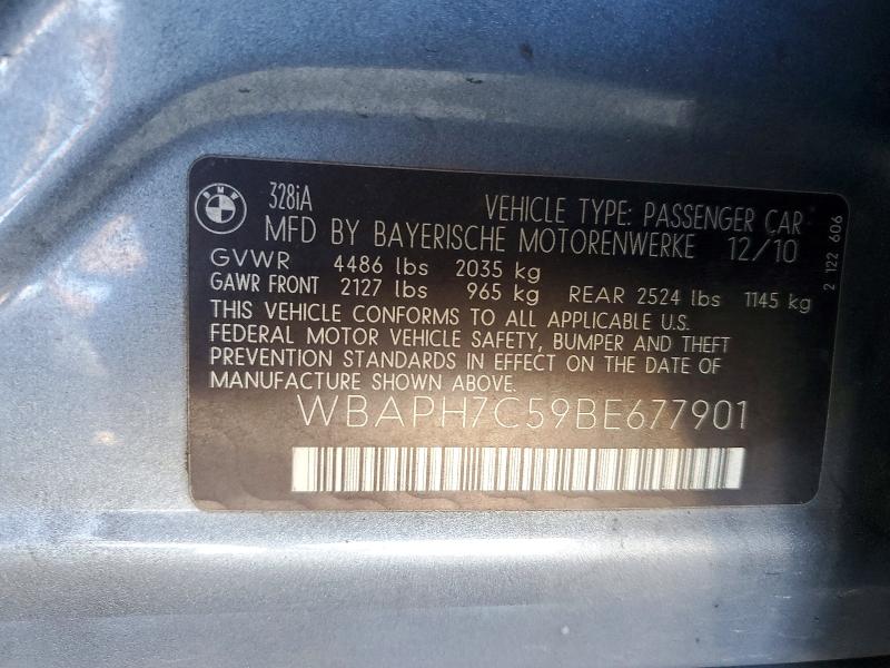 2011 Bmw 328 მანქანა იყიდება აუქციონზე, vin: WBAPH7C59BE677901, აუქციონის ნომერი: 61394386