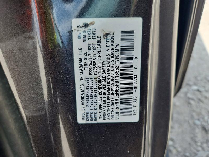 Aukcja sprzedaży 2015 Honda Odyssey, vin: 5FNRL5H66FB118553, numer aukcji: 62142926