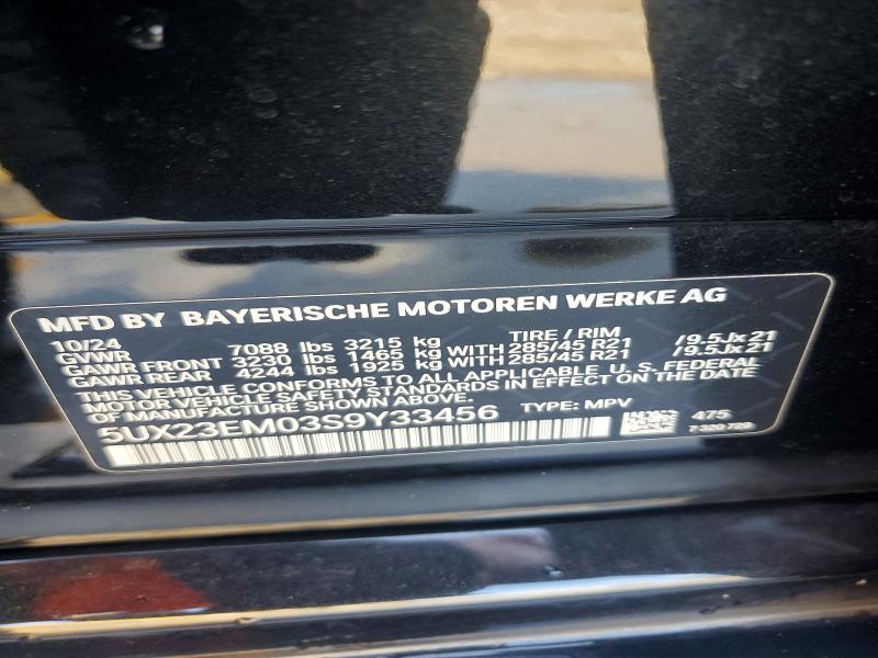 63221286 :رقم المزاد ، 5UX23EM03S9Y33456 vin ، 2025 Bmw X7 مزاد بيع