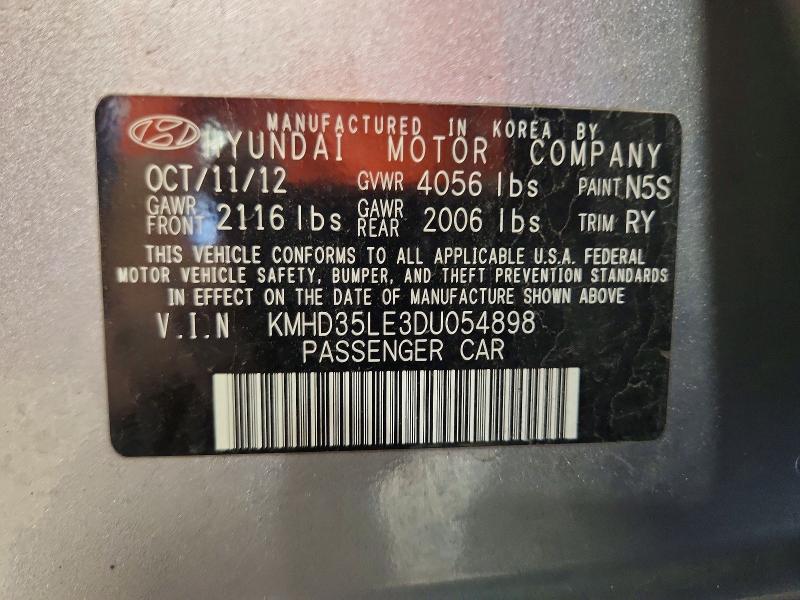 Продаж на аукціоні авто 2013 Hyundai Elantra Gt, vin: KMHD35LE3DU054898, номер лоту: 59595066