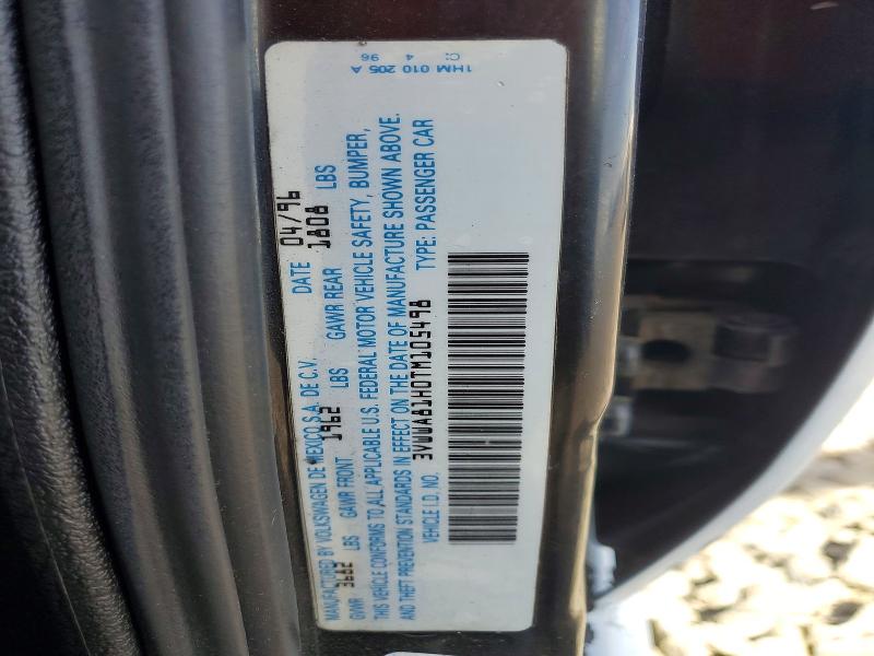 Aukcja sprzedaży 1996 Volkswagen Jetta, vin: 3VWWA81H0TM105498, numer aukcji: 60513886