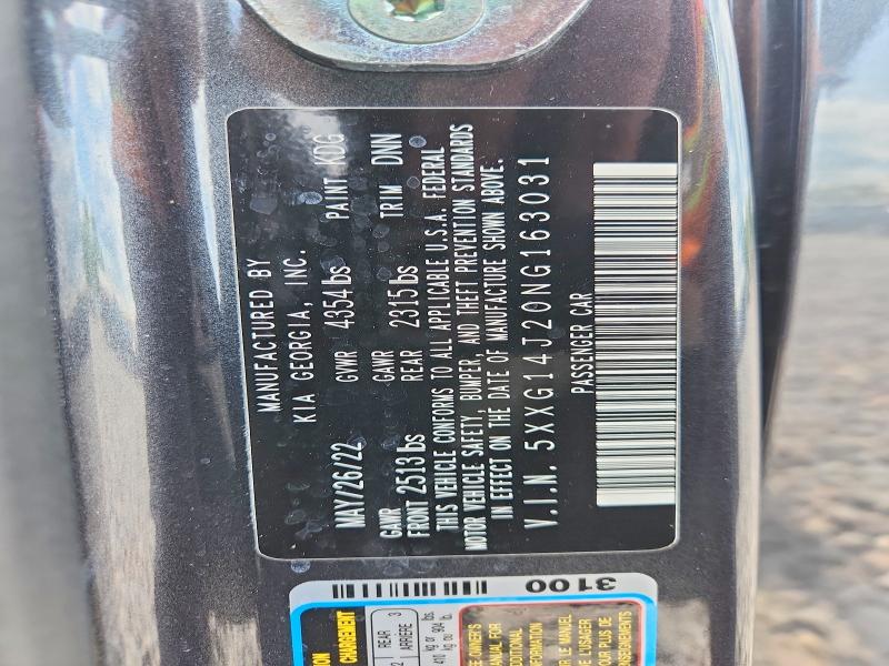 Aukcja sprzedaży 2022 Kia K5, vin: 5XXG14J20NG163031, numer aukcji: 62213596