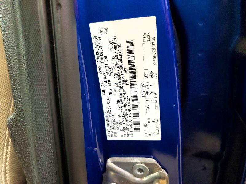2017 Ford Escape მანქანა იყიდება აუქციონზე, vin: 1FMCU0GD2HUD04201, აუქციონის ნომერი: 62569006