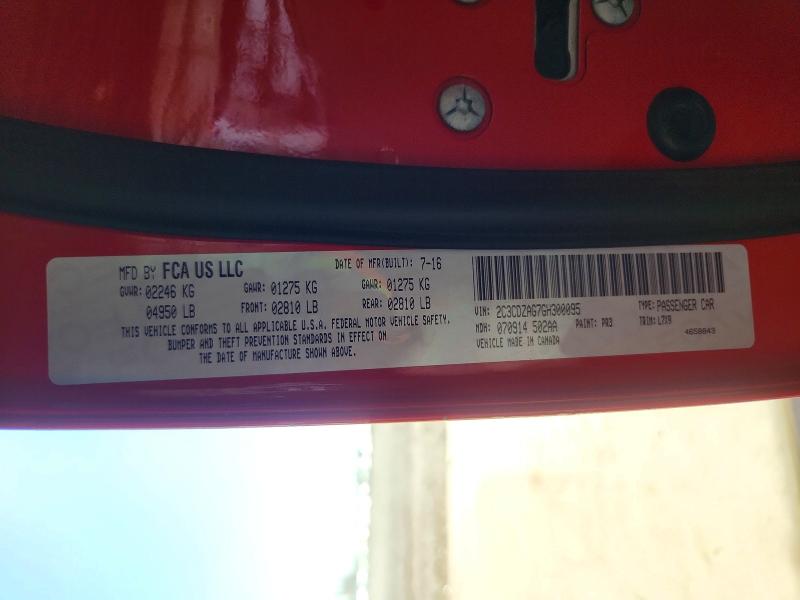 Продажа на аукционе авто 2016 Dodge Challenger, vin: 2C3CDZAG7GH300095, номер лота: 61961966