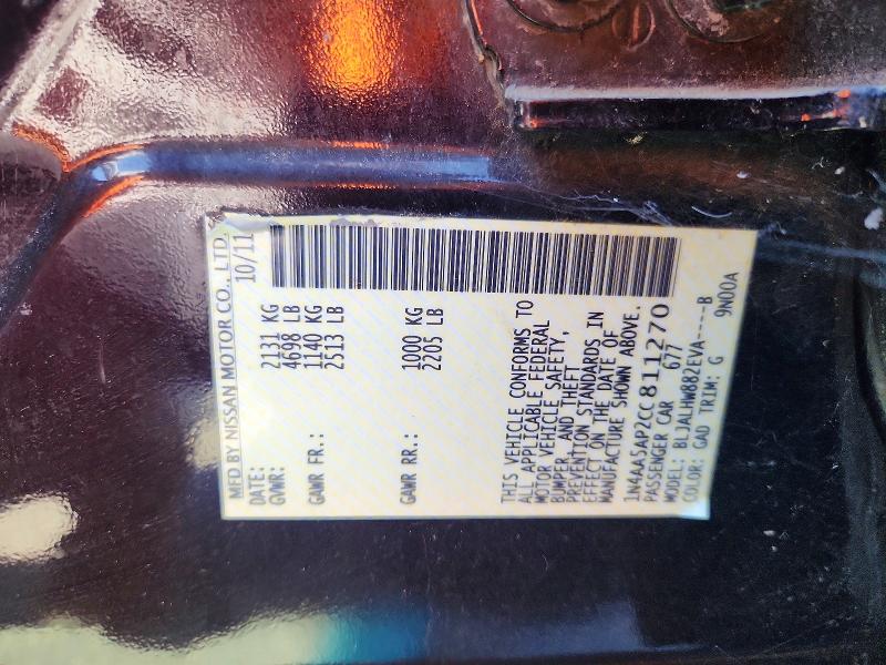 Продаж на аукціоні авто 2012 Nissan Maxima, vin: 1N4AA5AP2CC811270, номер лоту: 60296636