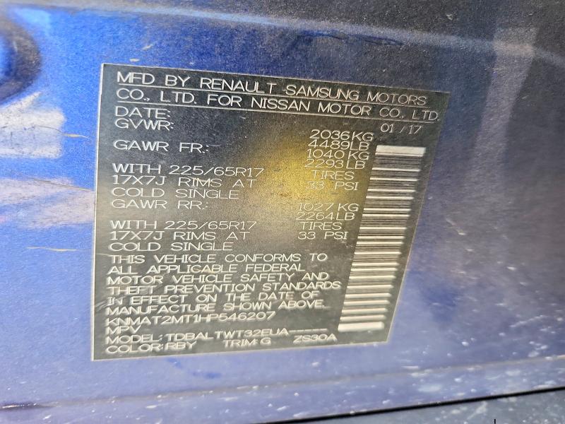 Aukcja sprzedaży 2017 Nissan Rogue, vin: KNMAT2MT1HP546207, numer aukcji: 61163316