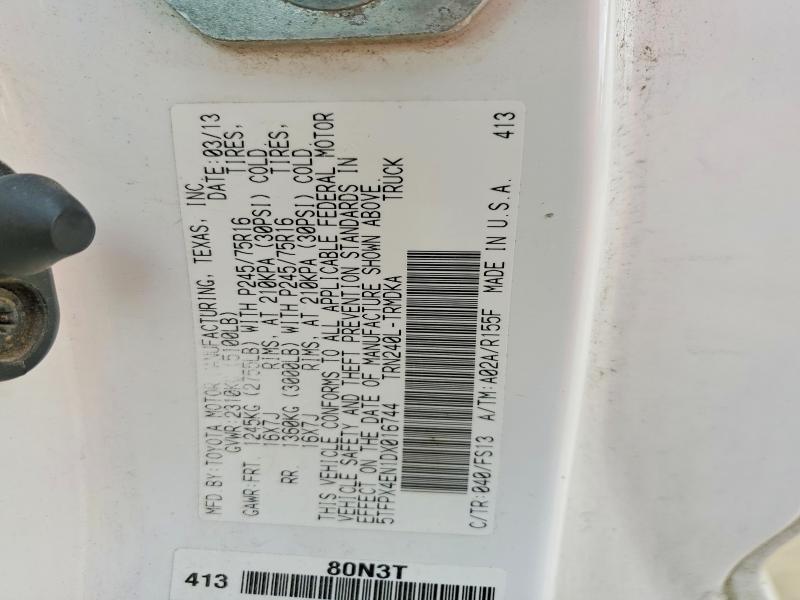60380746 :رقم المزاد ، 5TFPX4EN1DX016744 vin ، 2013 Toyota Tacoma مزاد بيع