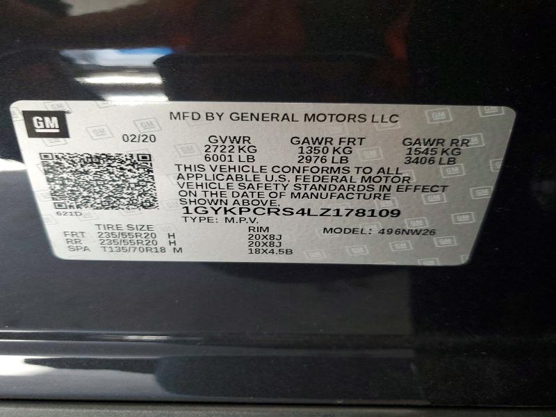 2020 Cadillac Xt6 მანქანა იყიდება აუქციონზე, vin: 1GYKPCRS4LZ178109, აუქციონის ნომერი: 59660316