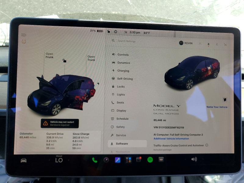 61410046 :رقم المزاد ، 5YJYGDEE8MF162119 vin ، 2021 Tesla Model Y مزاد بيع