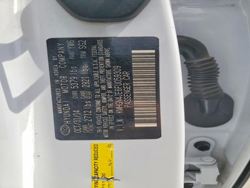 61858876 :رقم المزاد ، KMHGN4JE6FU059309 vin ، 2015 Hyundai Genesis مزاد بيع