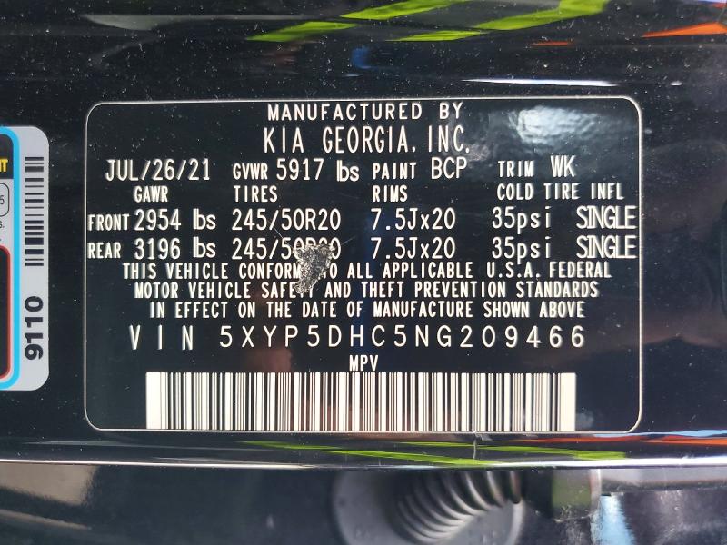 Aukcja sprzedaży 2022 Kia Telluride, vin: 5XYP5DHC5NG209466, numer aukcji: 61103226