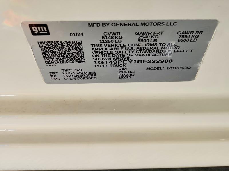 Продаж на аукціоні авто 2024 Gmc Sierra, vin: 1GT49PEY1RF332988, номер лоту: 60075746