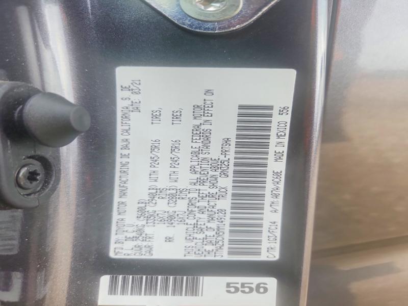 2021 Toyota Tacoma მანქანა იყიდება აუქციონზე, vin: 3TMAZ5CN5MM149120, აუქციონის ნომერი: 60973086