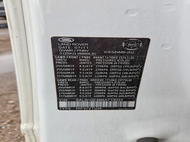 Aukcja sprzedaży 2011 Land Rover Range Rover Sport, vin: SALSH2E48BA713033, numer aukcji: 61625346