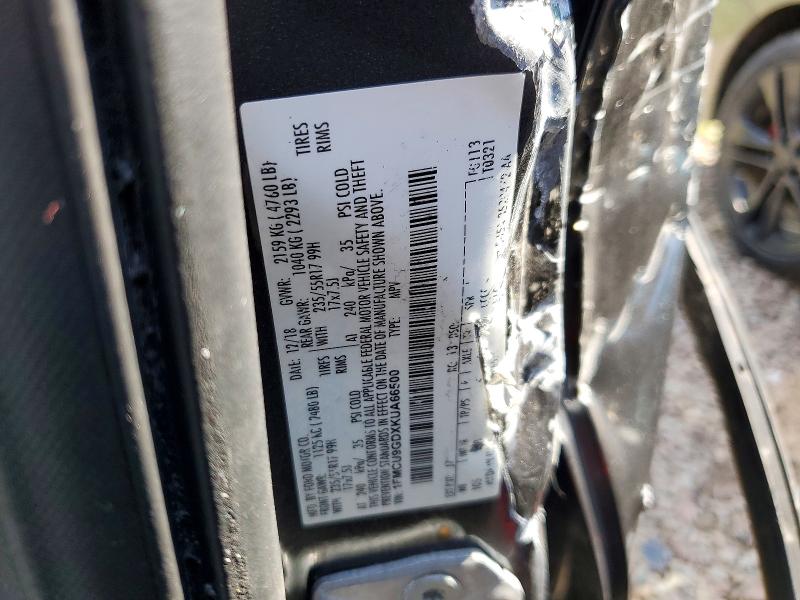 63369696 :رقم المزاد ، 1FMCU9GDXKUA66500 vin ، 2019 Ford Escape مزاد بيع