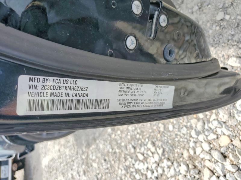 2021 Dodge Challenger მანქანა იყიდება აუქციონზე, vin: 2C3CDZBTXMH627632, აუქციონის ნომერი: 61916656