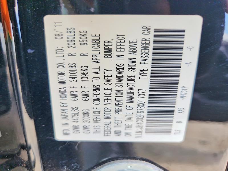 Aukcja sprzedaży 2011 Acura Tsx, vin: JH4CU2F67BC017077, numer aukcji: 61865326