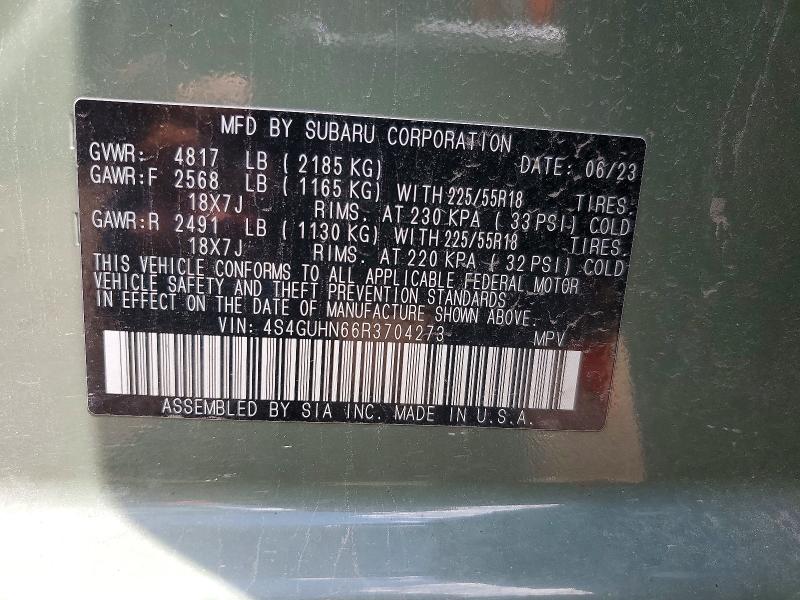 63374236 :رقم المزاد ، 4S4GUHN66R3704273 vin ، 2024 Subaru Crosstrek مزاد بيع