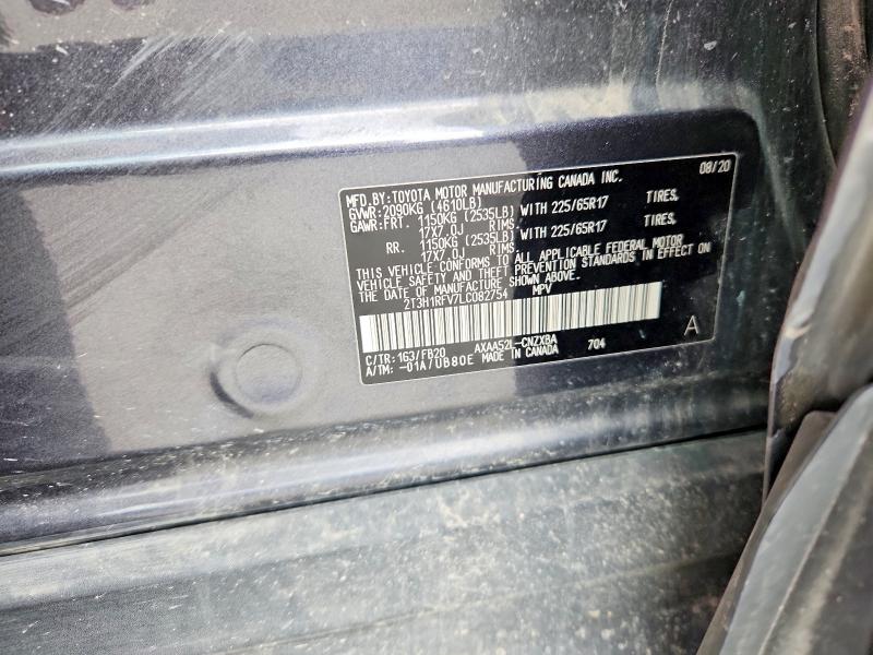 Aukcja sprzedaży 2020 Toyota Rav4, vin: 2T3H1RFV7LC082754, numer aukcji: 61528546