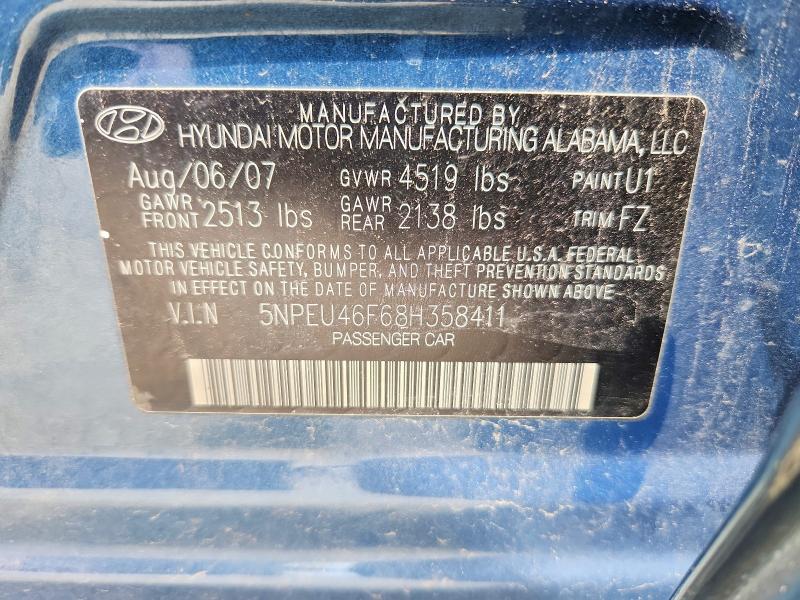 Aukcja sprzedaży 2008 Hyundai Sonata, vin: 5NPEU46F68H358411, numer aukcji: 61785566