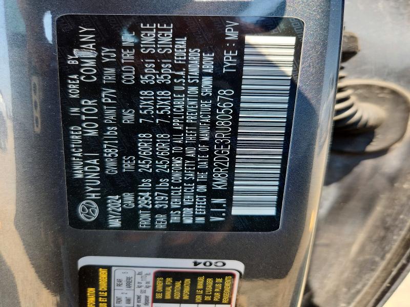 2024 Hyundai Palisade მანქანა იყიდება აუქციონზე, vin: KM8R2DGE3RU805678, აუქციონის ნომერი: 62774136