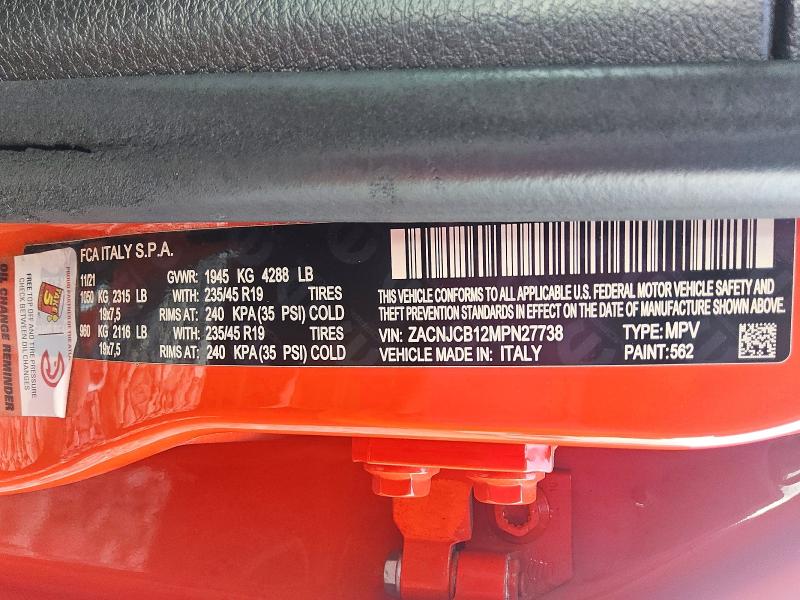 62146036 :رقم المزاد ، ZACNJCB12MPN27738 vin ، 2021 Jeep Renegade مزاد بيع