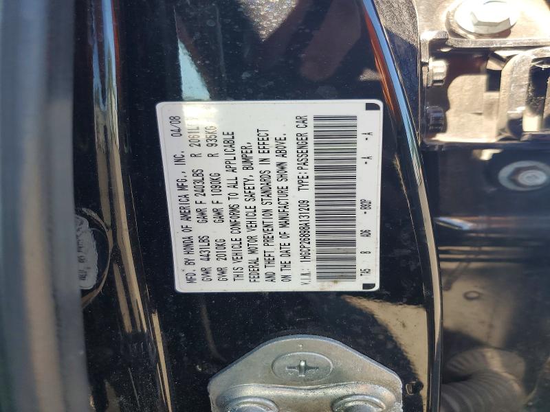 61111806 :رقم المزاد ، 1HGCP26898A131209 vin ، 2008 Honda Accord مزاد بيع