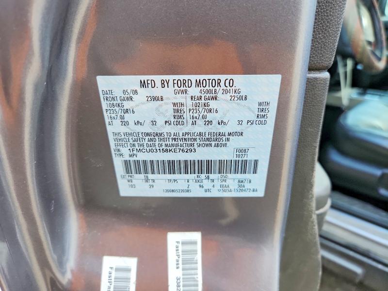 60576166 :رقم المزاد ، 1FMCU03158KE76293 vin ، 2008 Ford Escape مزاد بيع