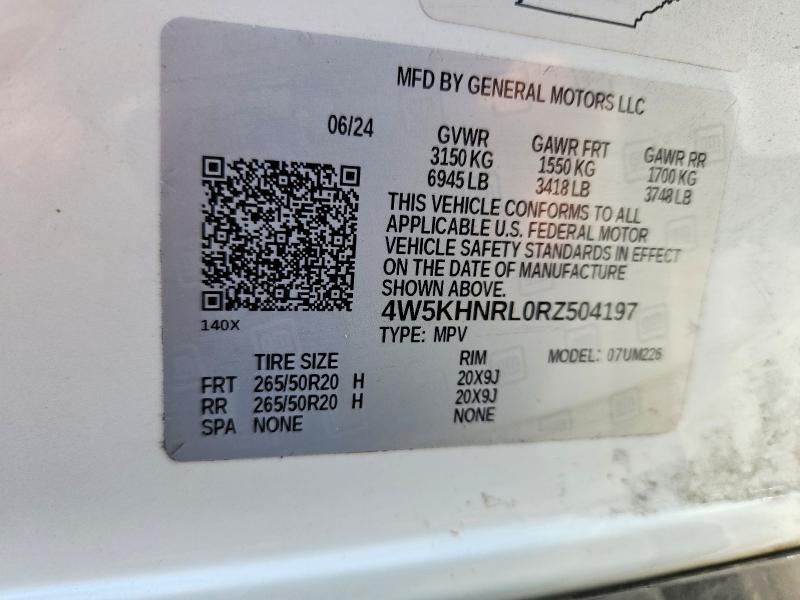2024 Acura Zdx მანქანა იყიდება აუქციონზე, vin: 4W5KHNRL0RZ504197, აუქციონის ნომერი: 62607386