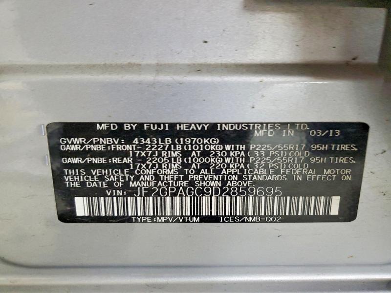 Продажа на аукционе авто 2013 Subaru Xv Crosstrek, vin: JF2GPAGC9D2859695, номер лота: 60818836
