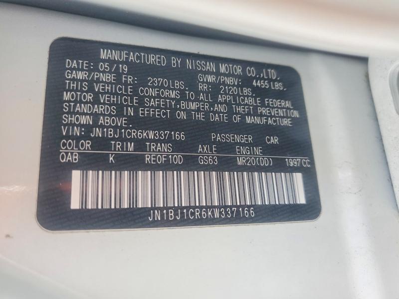 Aukcja sprzedaży 2019 Nissan Rogue Sport, vin: JN1BJ1CR6KW337166, numer aukcji: 60224206