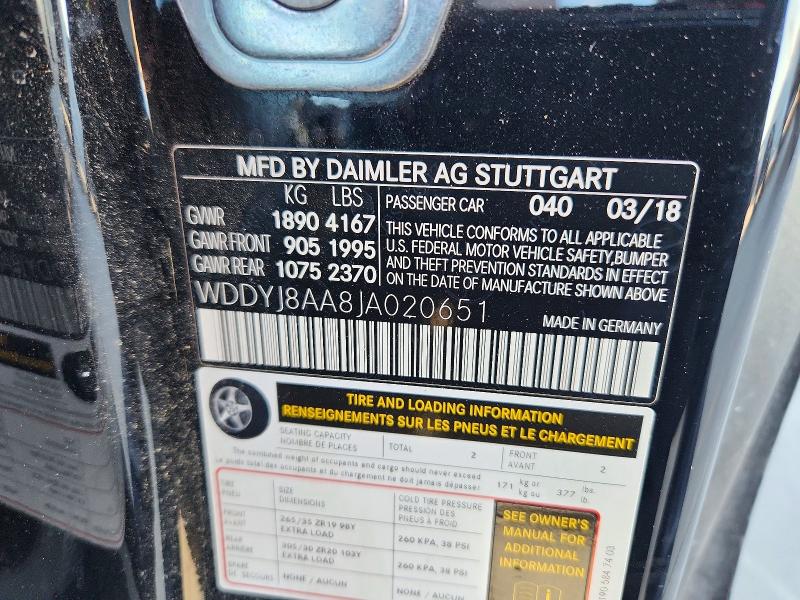Продажа на аукционе авто 2018 Mercedes-benz Amg Gt, vin: WDDYJ8AA8JA020651, номер лота: 62442906