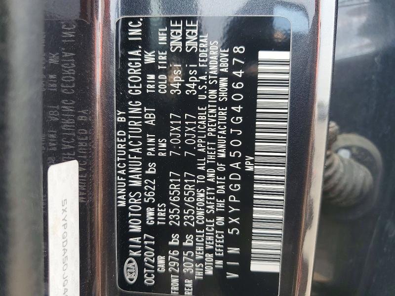 Продаж на аукціоні авто 2018 Kia Sorento, vin: 5XYPGDA50JG406478, номер лоту: 61636576