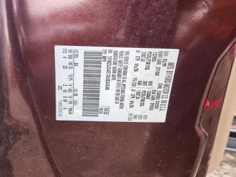 1999 Ford Explorer მანქანა იყიდება აუქციონზე, vin: 1FMZU34E1XUB34548, აუქციონის ნომერი: 62079606