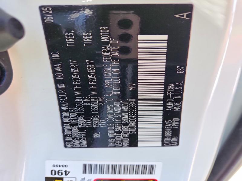 63150986 :رقم المزاد ، 5TDJRKEC4SS269840 vin ، 2025 Toyota Sienna مزاد بيع