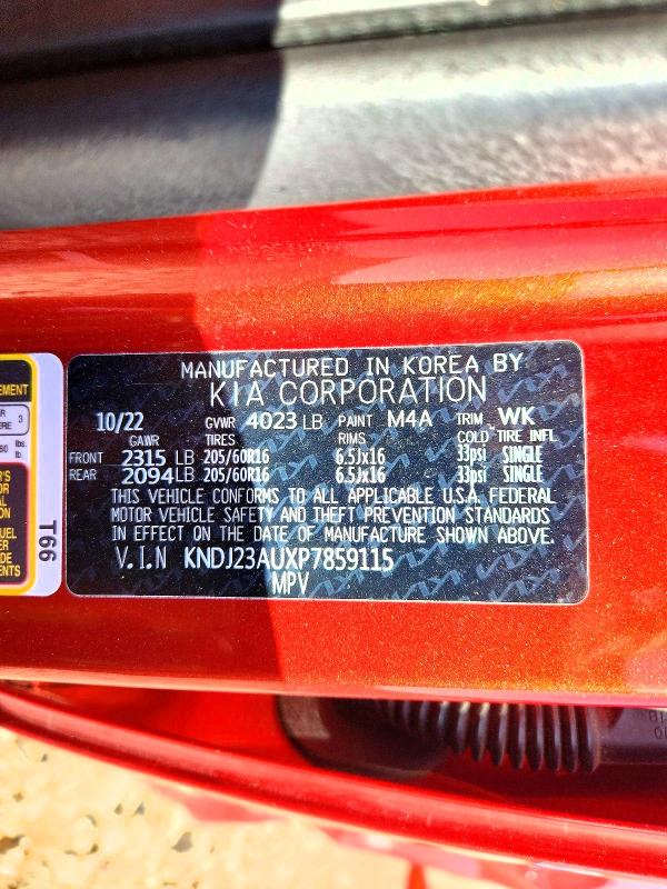 Aukcja sprzedaży 2023 Kia Soul, vin: KNDJ23AUXP7859115, numer aukcji: 85616295