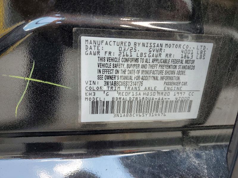 Aukcja sprzedaży 2025 Nissan Sentra, vin: 3N1AB8CV6SY314476, numer aukcji: 62140936
