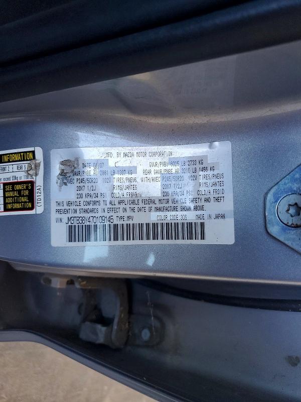 60972916 :رقم المزاد ، JM3TB38Y470109145 vin ، 2007 Mazda Cx-9 مزاد بيع