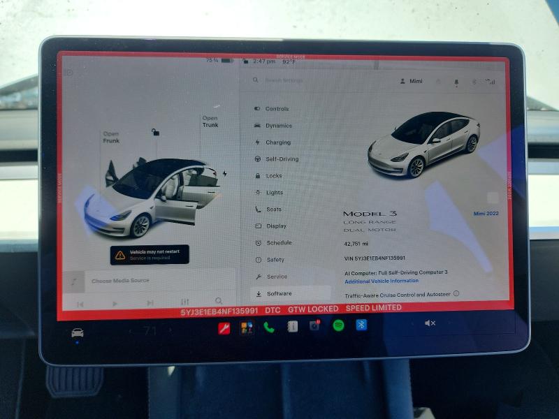 Продажа на аукционе авто 2022 Tesla Model 3, vin: 5YJ3E1EB4NF135991, номер лота: 60502966