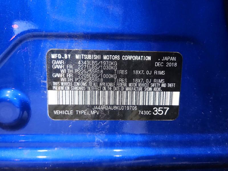 Aukcja sprzedaży 2019 Mitsubishi Outlander Sport, vin: JA4AR3AU8KU019706, numer aukcji: 62386246