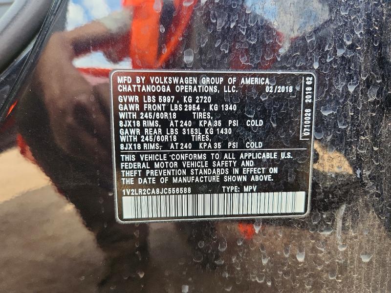 Aukcja sprzedaży 2018 Volkswagen Atlas, vin: 1V2LR2CA8JC556588, numer aukcji: 62461056