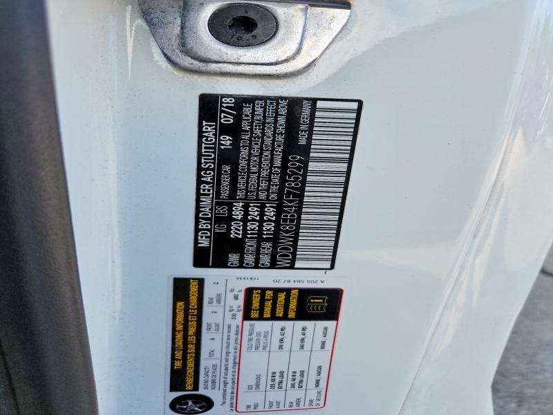 Aukcja sprzedaży 2019 Mercedes-benz C, vin: WDDWK8EB4KF785299, numer aukcji: 59986216