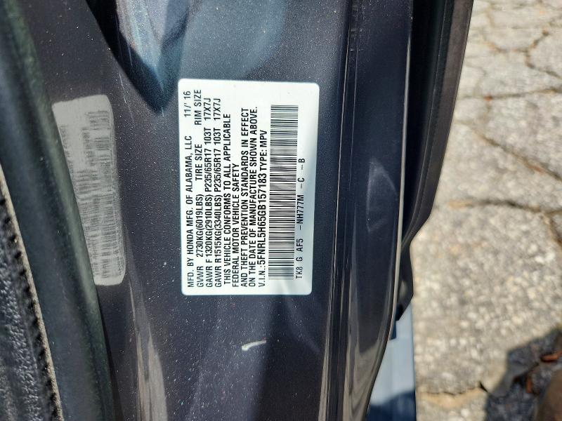 Продаж на аукціоні авто 2016 Honda Odyssey, vin: 5FNRL5H65GB157183, номер лоту: 59802046