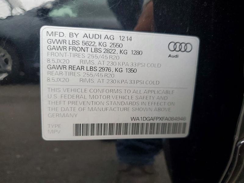 Aukcja sprzedaży 2015 Audi Q5, vin: WA1DGAFPXFA084946, numer aukcji: 59295496
